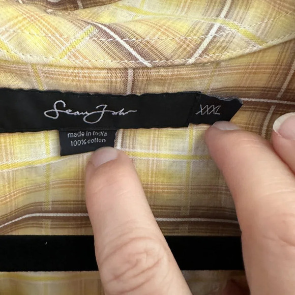 Sean John Yellow Button‎ Down Shirt   Size XXXL - Picture 6 of 9